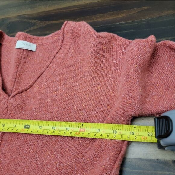 Wrap London Lambswool Blend V Neck Sweater Heathered Pullover Long Sleeve Size 2 - Picture 5 of 8